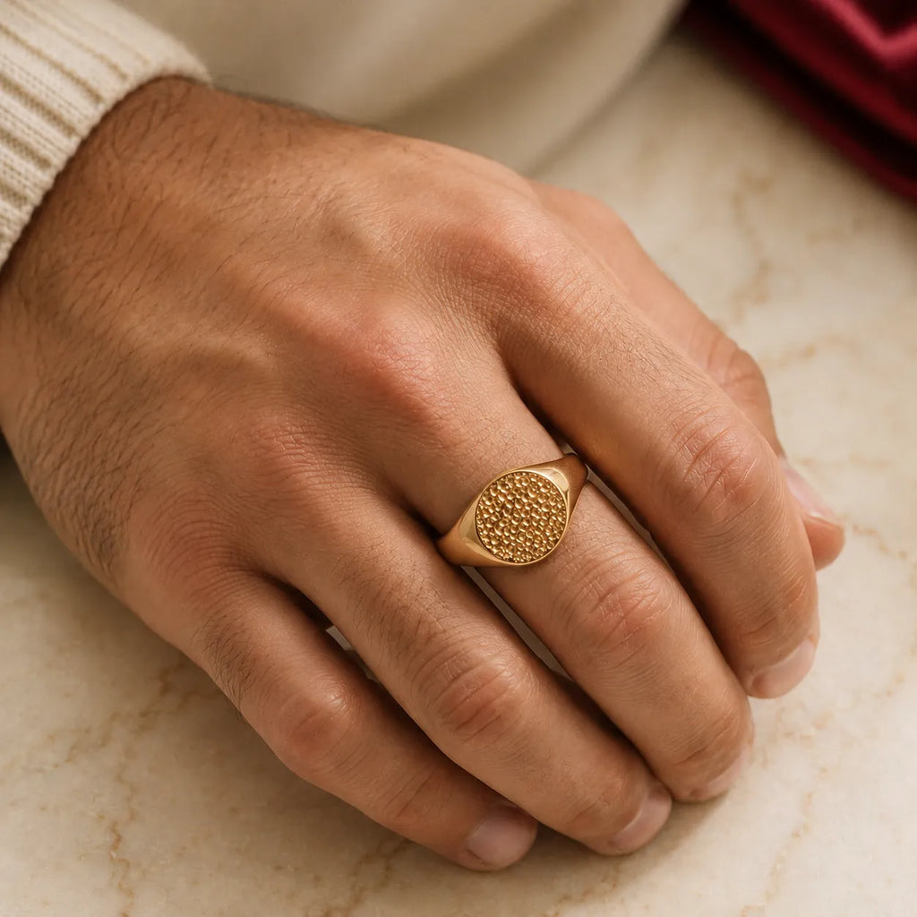 Chevalière ronde empreinte